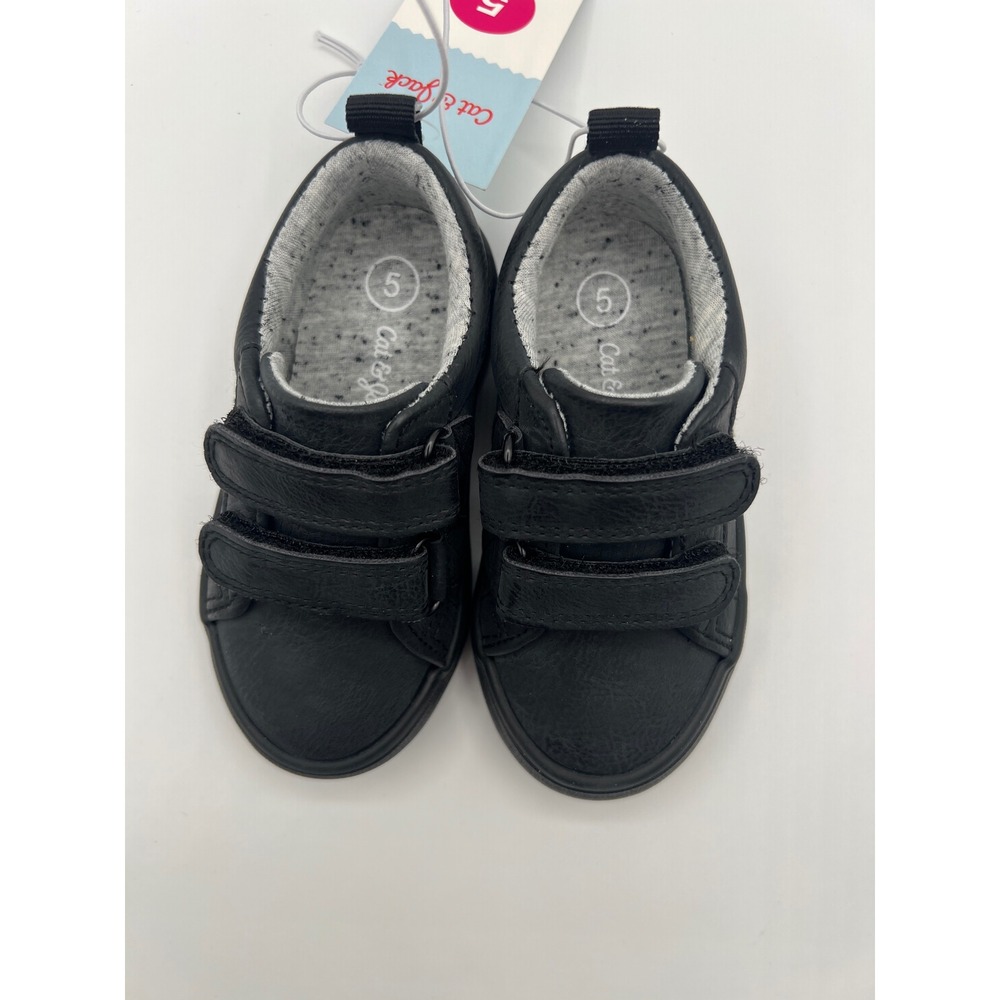 Cat & Jack Dino Black Hook and Loop Sneakers Toddler Size 5 NWT 093000100